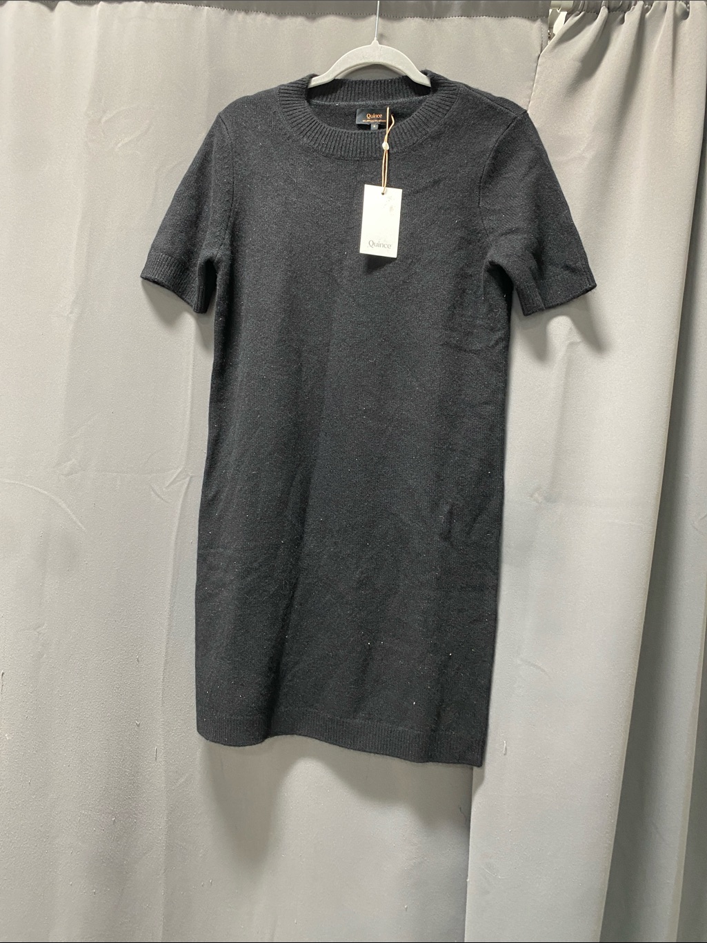 Mongolian Cashmere Short Sleeve Mini Dress - S